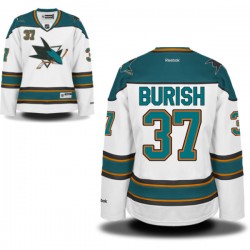 Authentic Reebok Women's Adam Burish Away Jersey - NHL 37 San Jose Sharks