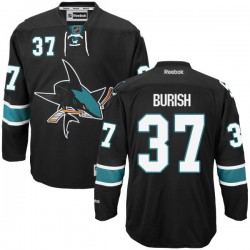 Authentic Reebok Adult Adam Burish Alternate Jersey - NHL 37 San Jose Sharks
