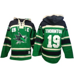 Authentic Old Time Hockey Adult Joe Thornton St. Patrick's Day McNary Lace Hoodie Jersey - NHL 19 San Jose Sharks