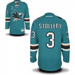 Authentic Reebok Adult Karl Stollery Teal Home Jersey - NHL 3 San Jose Sharks