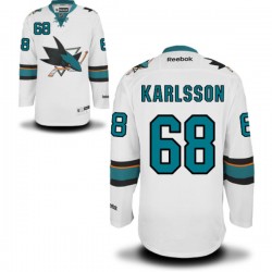 Authentic Reebok Adult Melker Karlsson Away Jersey - NHL 68 San Jose Sharks