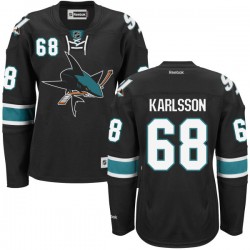 Authentic Reebok Women's Melker Karlsson Alternate Jersey - NHL 68 San Jose Sharks