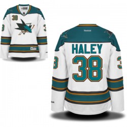 Authentic Reebok Women's Micheal Haley Away Jersey - NHL 38 San Jose Sharks