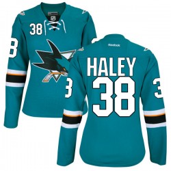 Premier Reebok Women's Micheal Haley Teal Home Jersey - NHL 38 San Jose Sharks