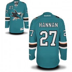 Premier Reebok Adult Scott Hannan Teal Home Jersey - NHL 27 San Jose Sharks