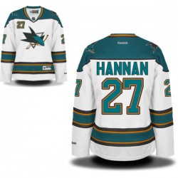 Authentic Reebok Women's Scott Hannan Away Jersey - NHL 27 San Jose Sharks