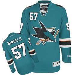 Authentic Reebok Adult Tommy Wingels Teal Home Jersey - NHL 57 San Jose Sharks