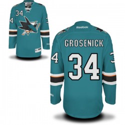 Authentic Reebok Adult Troy Grosenick Teal Home Jersey - NHL 34 San Jose Sharks