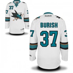 Premier Reebok Adult Adam Burish Away Jersey - NHL 37 San Jose Sharks