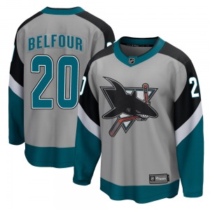 Breakaway Fanatics Branded Youth Ed Belfour Gray 2020/21 Special Edition Jersey - NHL San Jose Sharks