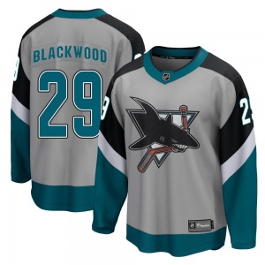 Breakaway Fanatics Branded Youth Mackenzie Blackwood Black Gray 2020/21 Special Edition Jersey - NHL San Jose Sharks