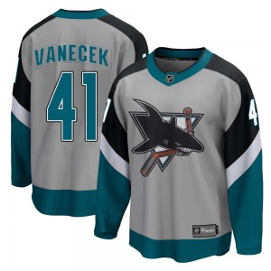 Breakaway Fanatics Branded Youth Vitek Vanecek Gray 2020/21 Special Edition Jersey - NHL San Jose Sharks