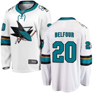 Breakaway Fanatics Branded Adult Ed Belfour White Away Jersey - NHL San Jose Sharks