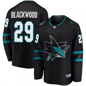 Breakaway Fanatics Branded Youth Mackenzie Blackwood Black Alternate Jersey - NHL San Jose Sharks