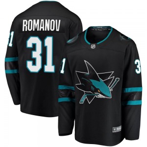 Breakaway Fanatics Branded Youth Georgi Romanov Black Alternate Jersey - NHL San Jose Sharks