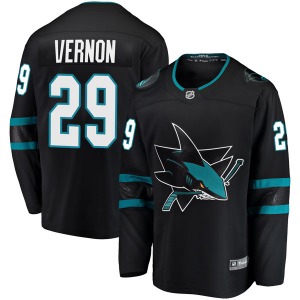 Breakaway Fanatics Branded Youth Mike Vernon Black Alternate Jersey - NHL San Jose Sharks