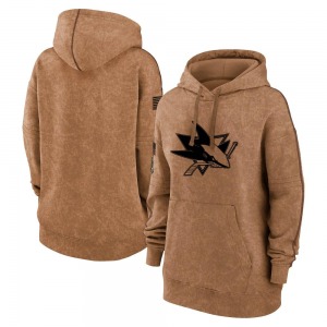 Women's Brown 2023 Salute to Service Pullover Hoodie - NHL San Jose Sharks