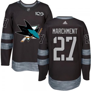 Authentic Adult Bryan Marchment Black 1917-2017 100th Anniversary Jersey - NHL San Jose Sharks