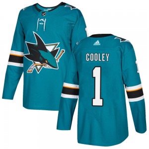 Authentic Adidas Youth Devin Cooley Teal Home Jersey - NHL San Jose Sharks