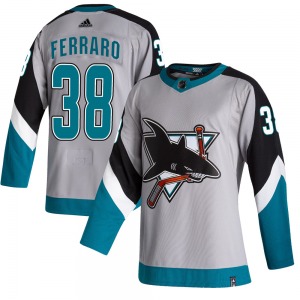Authentic Adidas Youth Mario Ferraro Gray 2020/21 Reverse Retro Jersey - NHL San Jose Sharks