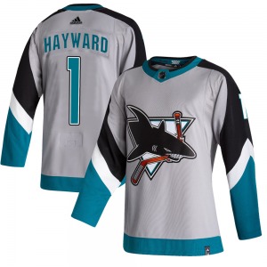 Authentic Adidas Youth Brian Hayward Gray 2020/21 Reverse Retro Jersey - NHL San Jose Sharks