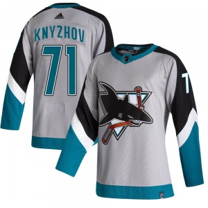 Authentic Adidas Youth Nikolai Knyzhov Gray 2020/21 Reverse Retro Jersey - NHL San Jose Sharks