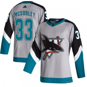 Authentic Adidas Youth Marty Mcsorley Gray 2020/21 Reverse Retro Jersey - NHL San Jose Sharks
