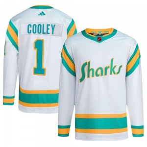 Authentic Adidas Youth Devin Cooley White Reverse Retro 2.0 Jersey - NHL San Jose Sharks