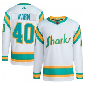 Authentic Adidas Youth Beck Warm White Reverse Retro 2.0 Jersey - NHL San Jose Sharks