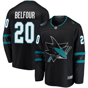 Breakaway Fanatics Branded Adult Ed Belfour Black Alternate Jersey - NHL San Jose Sharks