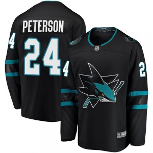 Breakaway Fanatics Branded Adult Jacob Peterson Black Alternate Jersey - NHL San Jose Sharks