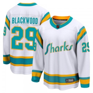 Breakaway Fanatics Branded Youth Mackenzie Blackwood White Special Edition 2.0 Jersey - NHL San Jose Sharks