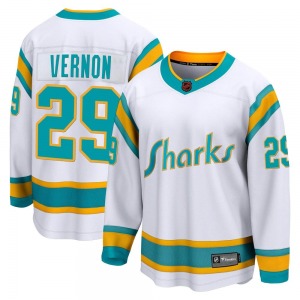 Breakaway Fanatics Branded Youth Mike Vernon White Special Edition 2.0 Jersey - NHL San Jose Sharks