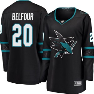 Breakaway Fanatics Branded Women's Ed Belfour Black Alternate Jersey - NHL San Jose Sharks