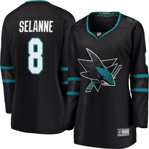 Breakaway Fanatics Branded Women's Teemu Selanne Black Alternate Jersey - NHL San Jose Sharks