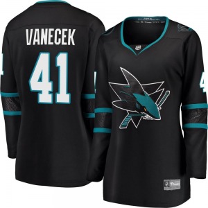 Breakaway Fanatics Branded Women's Vitek Vanecek Black Alternate Jersey - NHL San Jose Sharks