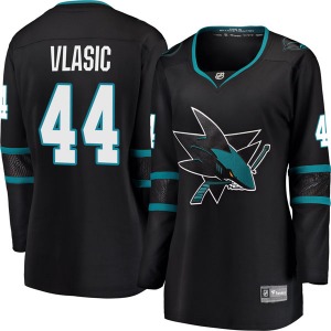 Breakaway Fanatics Branded Women's Marc-Edouard Vlasic Black Alternate Jersey - NHL San Jose Sharks