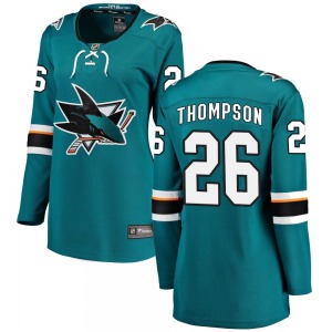 Breakaway Fanatics Branded Women's Jack Thompson Teal Home Jersey - NHL San Jose Sharks