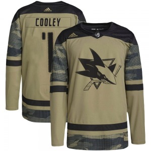 Authentic Adidas Youth Devin Cooley Camo Military Appreciation Practice Jersey - NHL San Jose Sharks