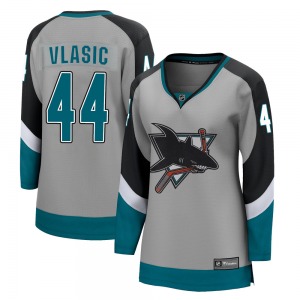 Breakaway Fanatics Branded Women's Marc-Edouard Vlasic Gray 2020/21 Special Edition Jersey - NHL San Jose Sharks