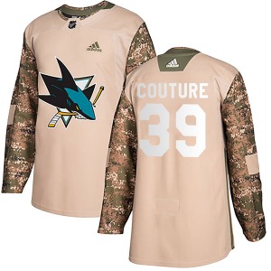 Authentic Adidas Adult Logan Couture Camo Veterans Day Practice Jersey - NHL San Jose Sharks