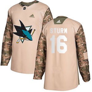Authentic Adidas Youth Marco Sturm Camo Veterans Day Practice Jersey - NHL San Jose Sharks