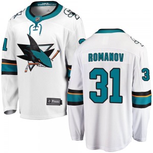 Breakaway Fanatics Branded Youth Georgi Romanov White Away Jersey - NHL San Jose Sharks
