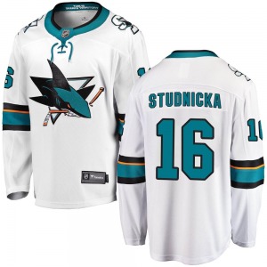 Breakaway Fanatics Branded Youth Jack Studnicka White Away Jersey - NHL San Jose Sharks