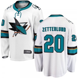 Breakaway Fanatics Branded Youth Fabian Zetterlund White Away Jersey - NHL San Jose Sharks