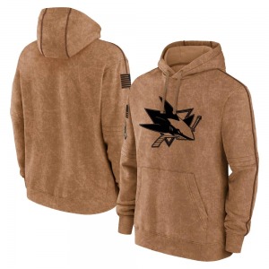 Adult Brown 2023 Salute to Service Club Pullover Hoodie - NHL San Jose Sharks