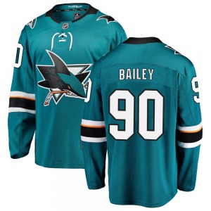 Breakaway Fanatics Branded Youth Justin Bailey Teal Home Jersey - NHL San Jose Sharks