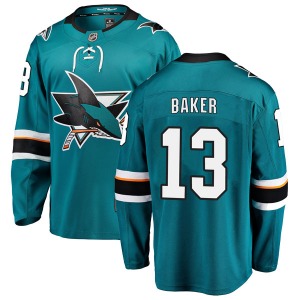 Breakaway Fanatics Branded Youth Jamie Baker Teal Home Jersey - NHL San Jose Sharks