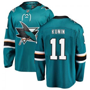 Breakaway Fanatics Branded Youth Luke Kunin Teal Home Jersey - NHL San Jose Sharks