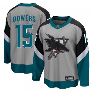 Breakaway Fanatics Branded Youth Shane Bowers Gray 2020/21 Special Edition Jersey - NHL San Jose Sharks